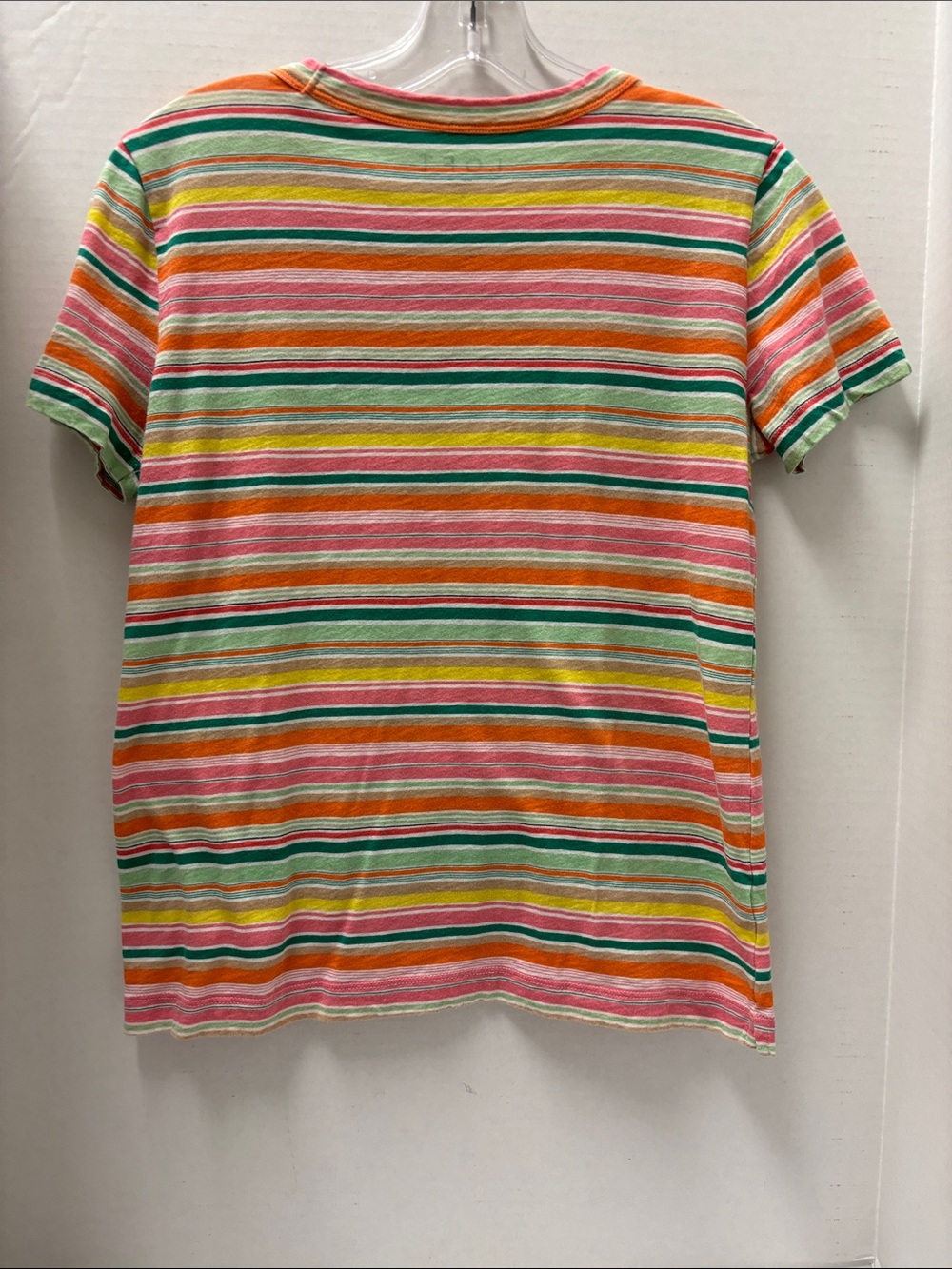 LOFT Orange Pink Mint Yellow Striped Short-Sleeve Tee - Picture 2 of 2